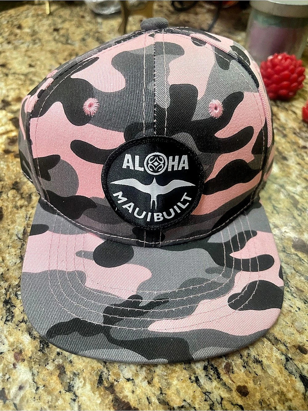 Maui Built baby Snapback pink camo hat